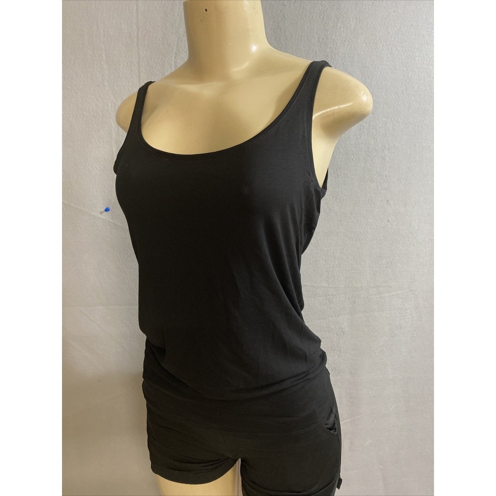 Eileen Fisher  Women's Black Viscose Blend Knit  Scoop‎ Tank Top Sz 2XS NWT